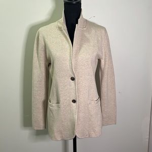 J Crew knit blazer cream/beige size medium, pockets